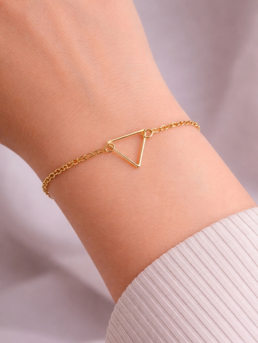 5/$25 Dainty Goldtone Triangle Chain Tennis Bracelet